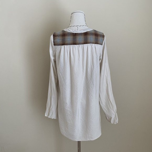 CP Shades Plaid M Cotton Silk Pullover Tunic Top Blouse Size XS Lagenlook Boho - Picture 5 of 10